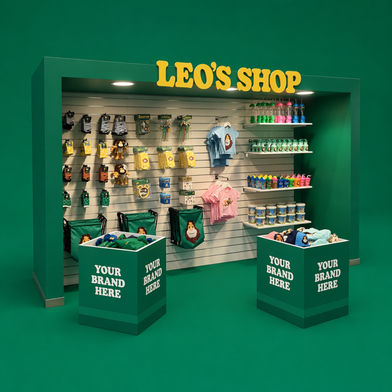 Branded boxes in store